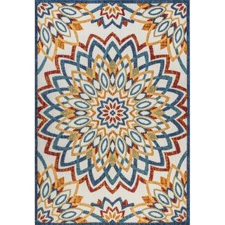 Cas abstract Bold Mandala High-low Indoor/outdoor Area Rug