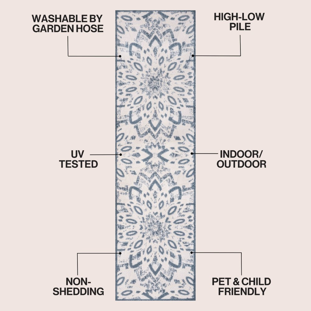 Cas abstract Bold Mandala High-low Indoor/outdoor Area Rug