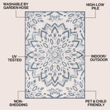 Cas abstract Bold Mandala High-low Indoor/outdoor Area Rug
