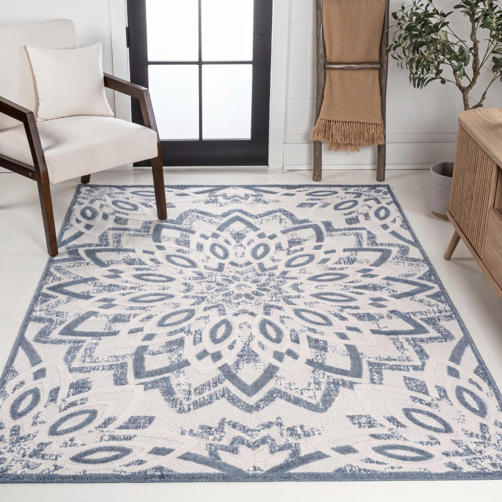 Cas abstract Bold Mandala High-low Indoor/outdoor Area Rug