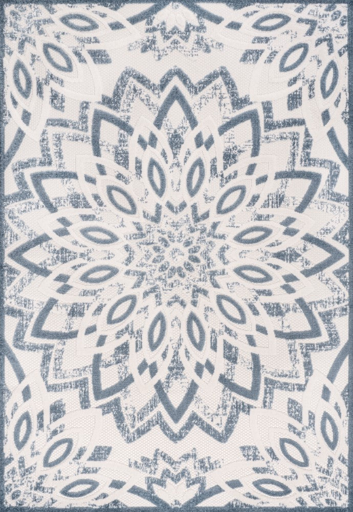 Cas abstract Bold Mandala High-low Indoor/outdoor Area Rug