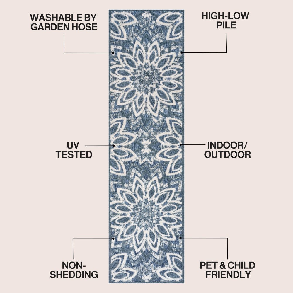 Cas abstract Bold Mandala High-low Indoor/outdoor Area Rug