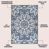 Cas abstract Bold Mandala High-low Indoor/outdoor Area Rug