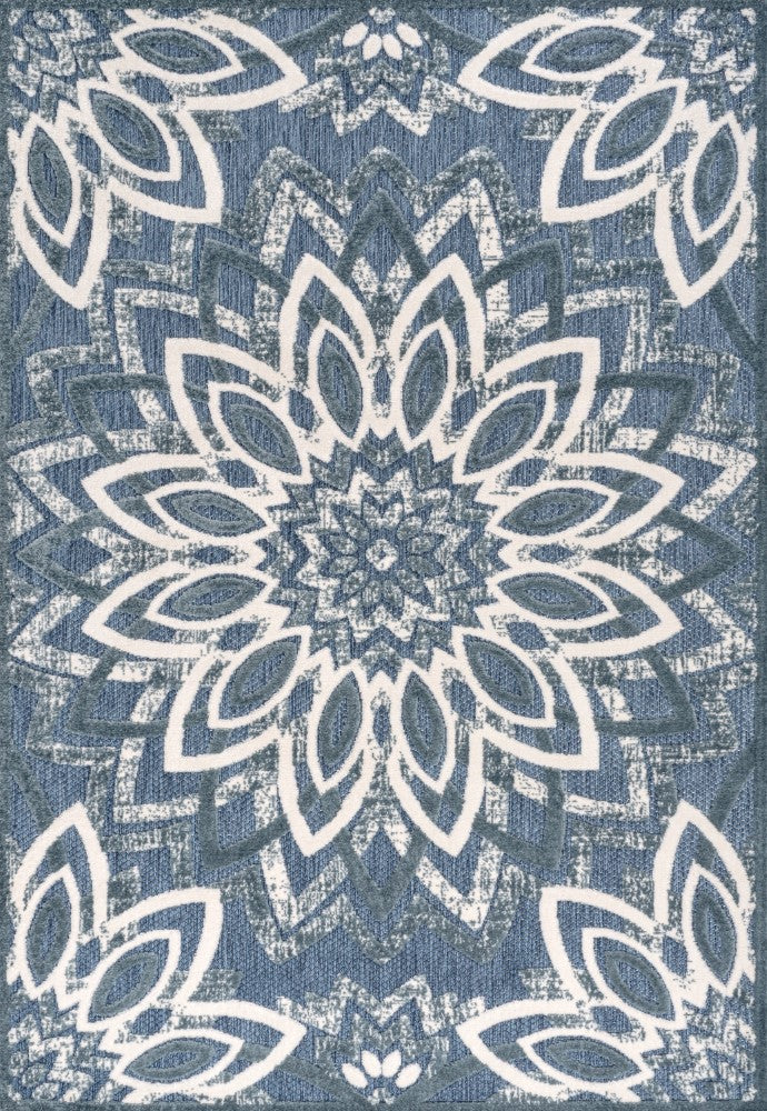 Cas abstract Bold Mandala High-low Indoor/outdoor Area Rug