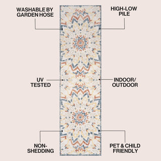 Cas abstract Bold Mandala High-low Indoor/outdoor Area Rug