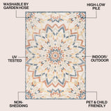 Cas abstract Bold Mandala High-low Indoor/outdoor Area Rug