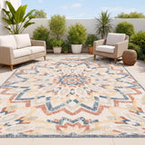 Cas abstract Bold Mandala High-low Indoor/outdoor Area Rug