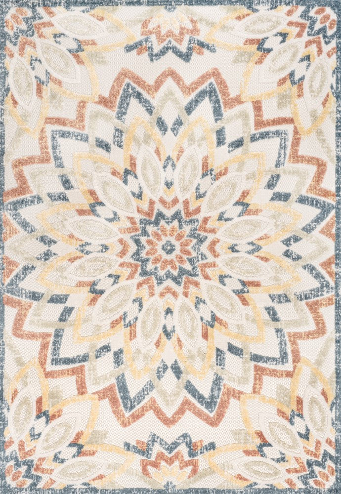 Cas abstract Bold Mandala High-low Indoor/outdoor Area Rug