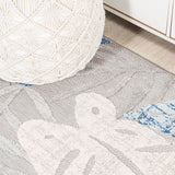 Monstera tropical Leaf High-low Indoor/outdoor Area Rug