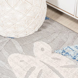 Monstera tropical Leaf High-low Indoor/outdoor Area Rug