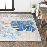 Monstera tropical Leaf High-low Indoor/outdoor Area Rug
