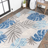 Monstera tropical Leaf High-low Indoor/outdoor Area Rug