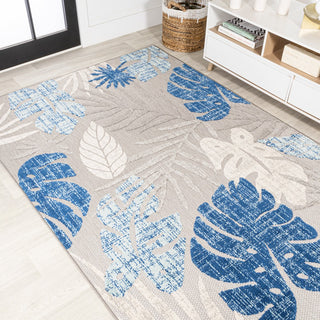 Monstera tropical Leaf High-low Indoor/outdoor Area Rug