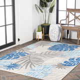 Monstera tropical Leaf High-low Indoor/outdoor Area Rug