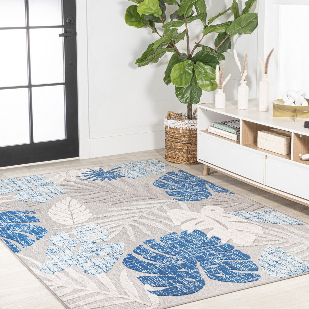 Monstera tropical Leaf High-low Indoor/outdoor Area Rug