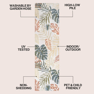Monstera tropical Leaf High-low Indoor/outdoor Area Rug