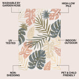 Monstera tropical Leaf High-low Indoor/outdoor Area Rug
