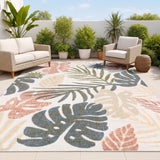 Monstera tropical Leaf High-low Indoor/outdoor Area Rug