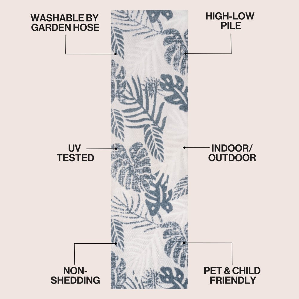 Monstera tropical Leaf High-low Indoor/outdoor Area Rug
