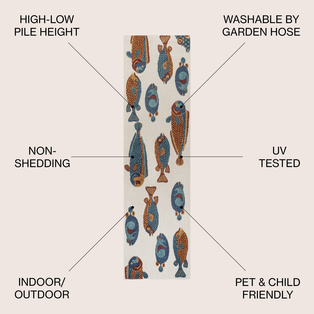 Mann modern Fish High-low Indoor/outdoor Area Rug