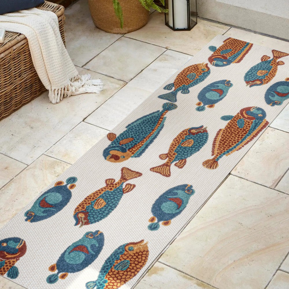 Mann modern Fish High-low Indoor/outdoor Area Rug