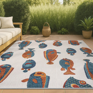 Mann modern Fish High-low Indoor/outdoor Area Rug