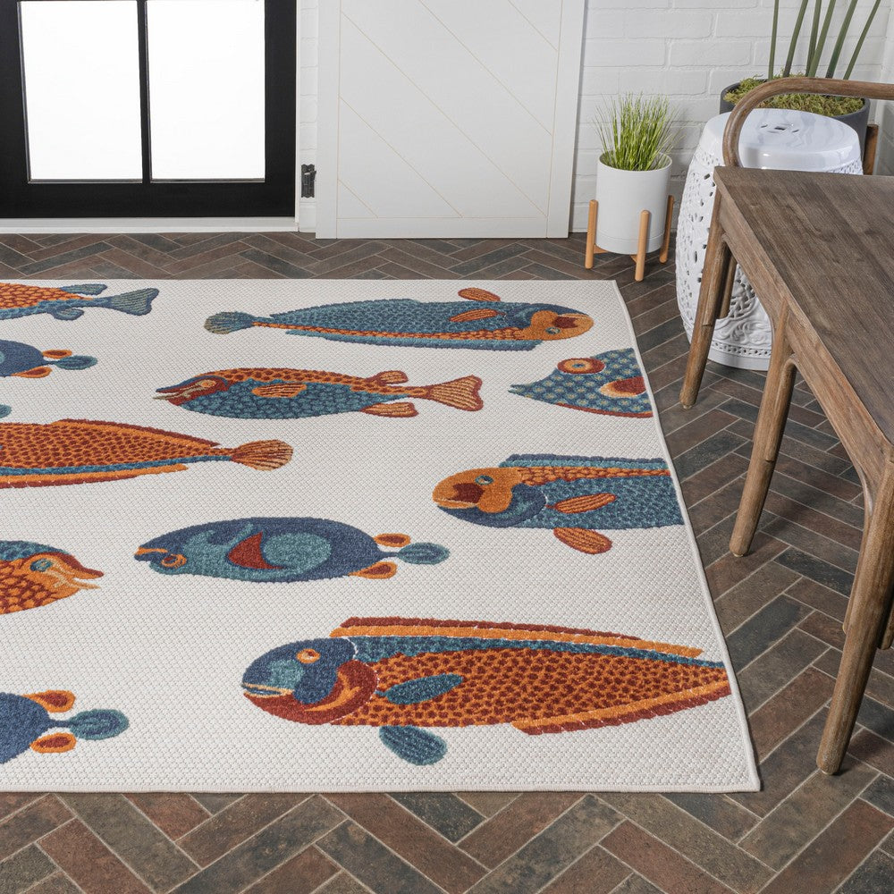 Mann modern Fish High-low Indoor/outdoor Area Rug