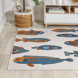 Mann modern Fish High-low Indoor/outdoor Area Rug
