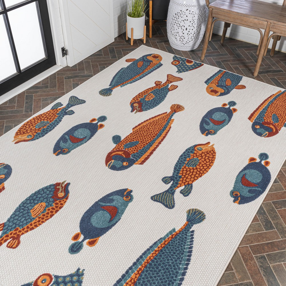 Mann modern Fish High-low Indoor/outdoor Area Rug