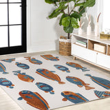 Mann modern Fish High-low Indoor/outdoor Area Rug