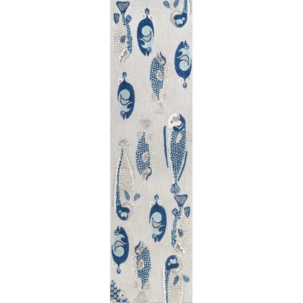 Mann modern Fish High-low Indoor/outdoor Area Rug
