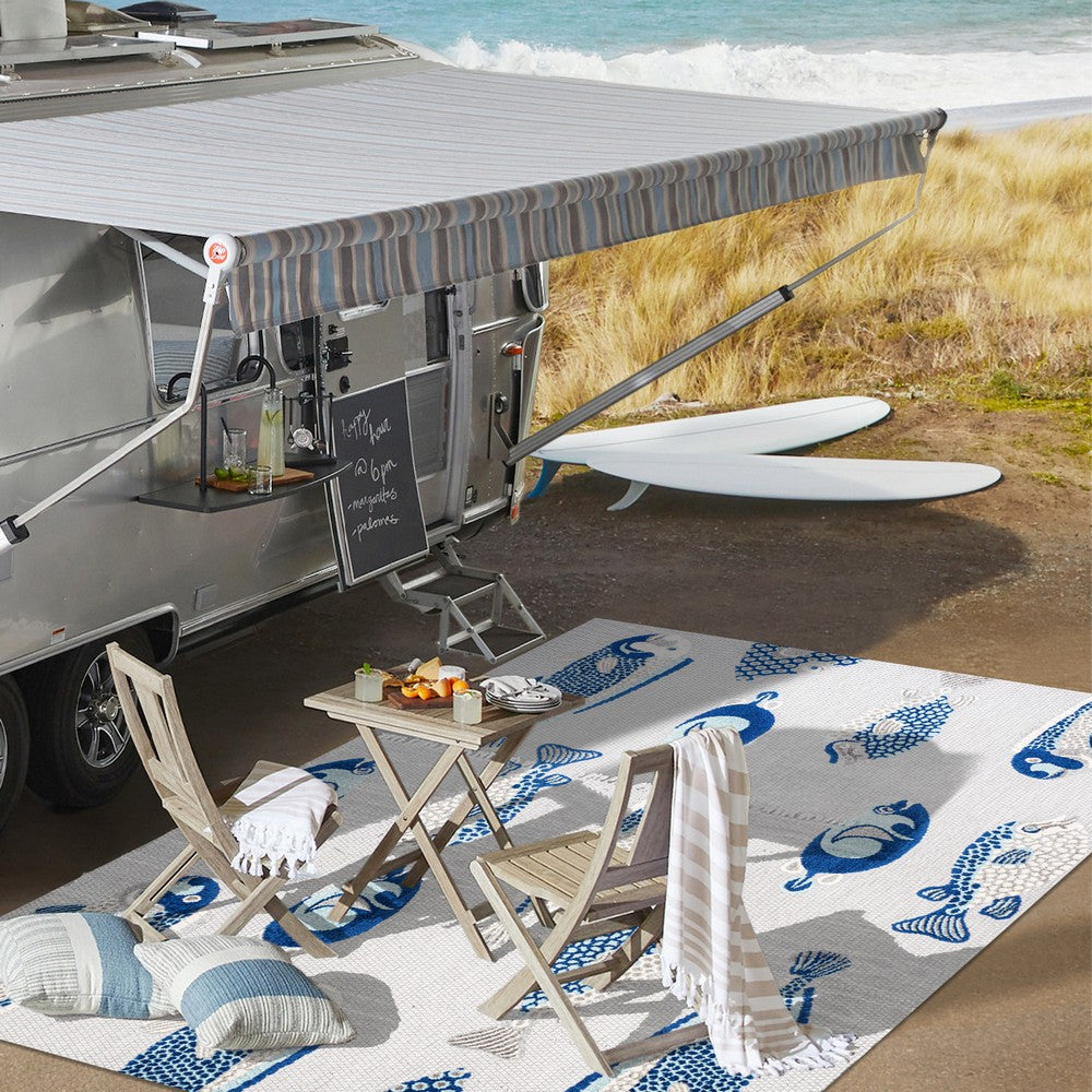 Mann modern Fish High-low Indoor/outdoor Area Rug