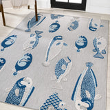 Mann modern Fish High-low Indoor/outdoor Area Rug