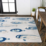 Mann modern Fish High-low Indoor/outdoor Area Rug
