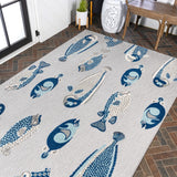 Mann modern Fish High-low Indoor/outdoor Area Rug