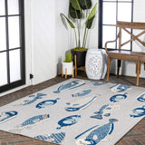 Mann modern Fish High-low Indoor/outdoor Area Rug