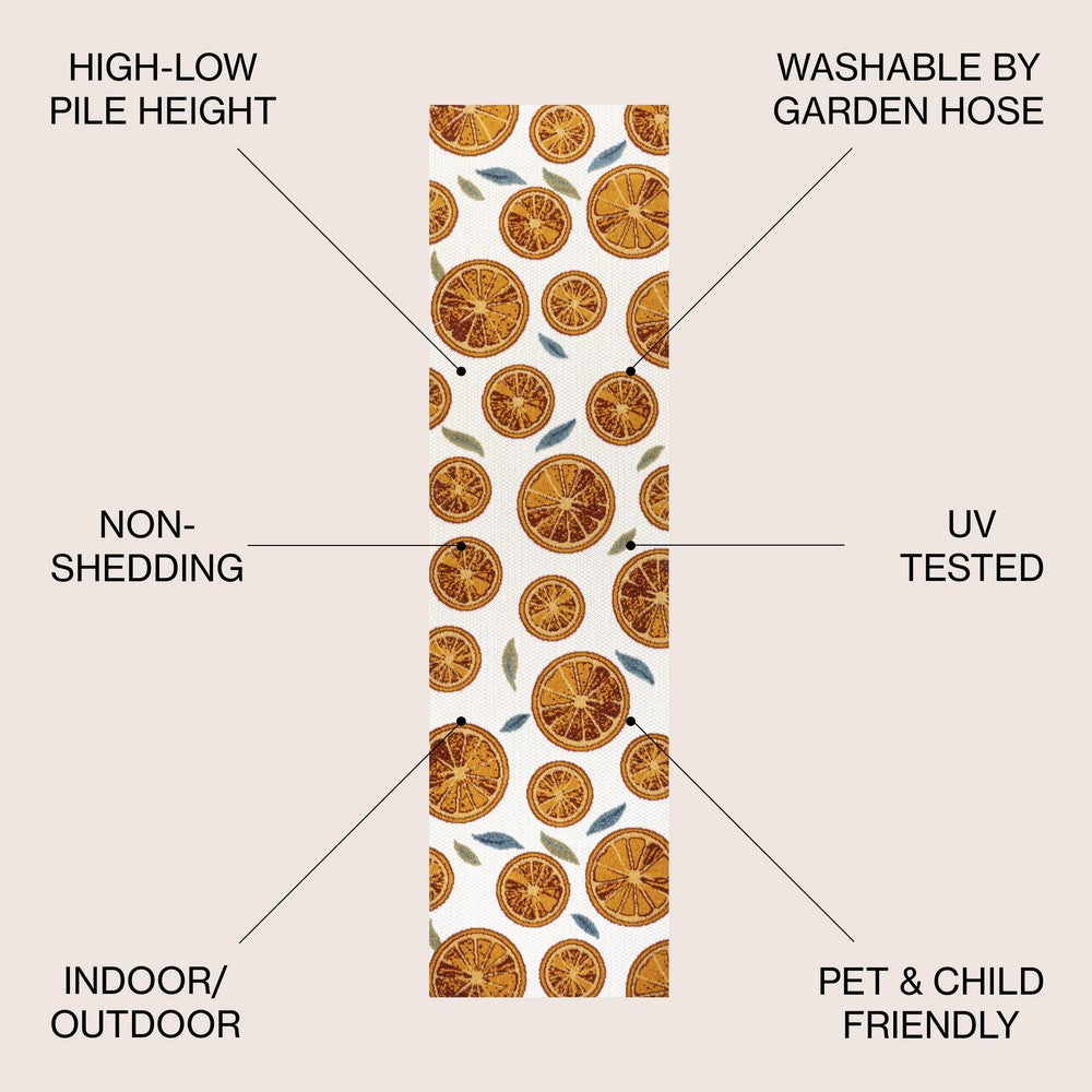 Quinn citrus Slice High-low Indoor/outdoor Area Rug