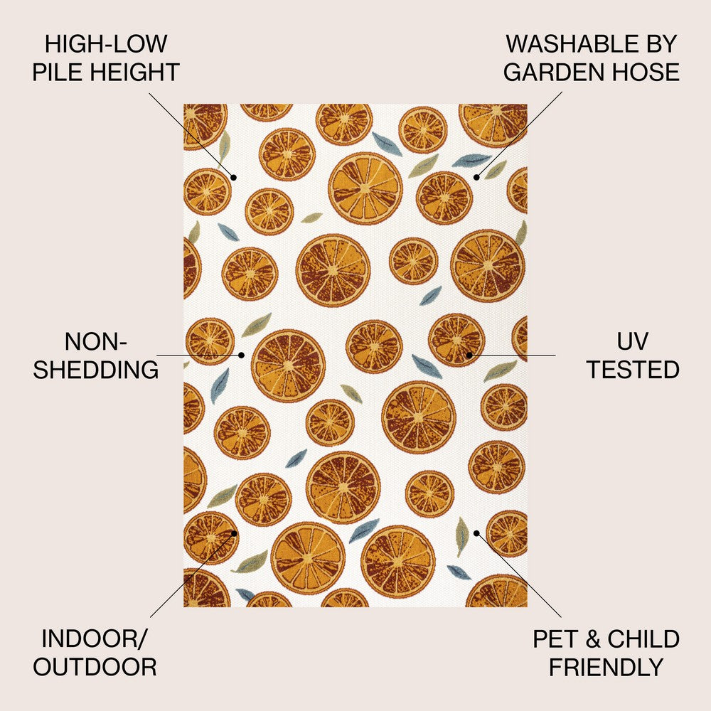 Quinn citrus Slice High-low Indoor/outdoor Area Rug