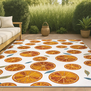 Quinn citrus Slice High-low Indoor/outdoor Area Rug