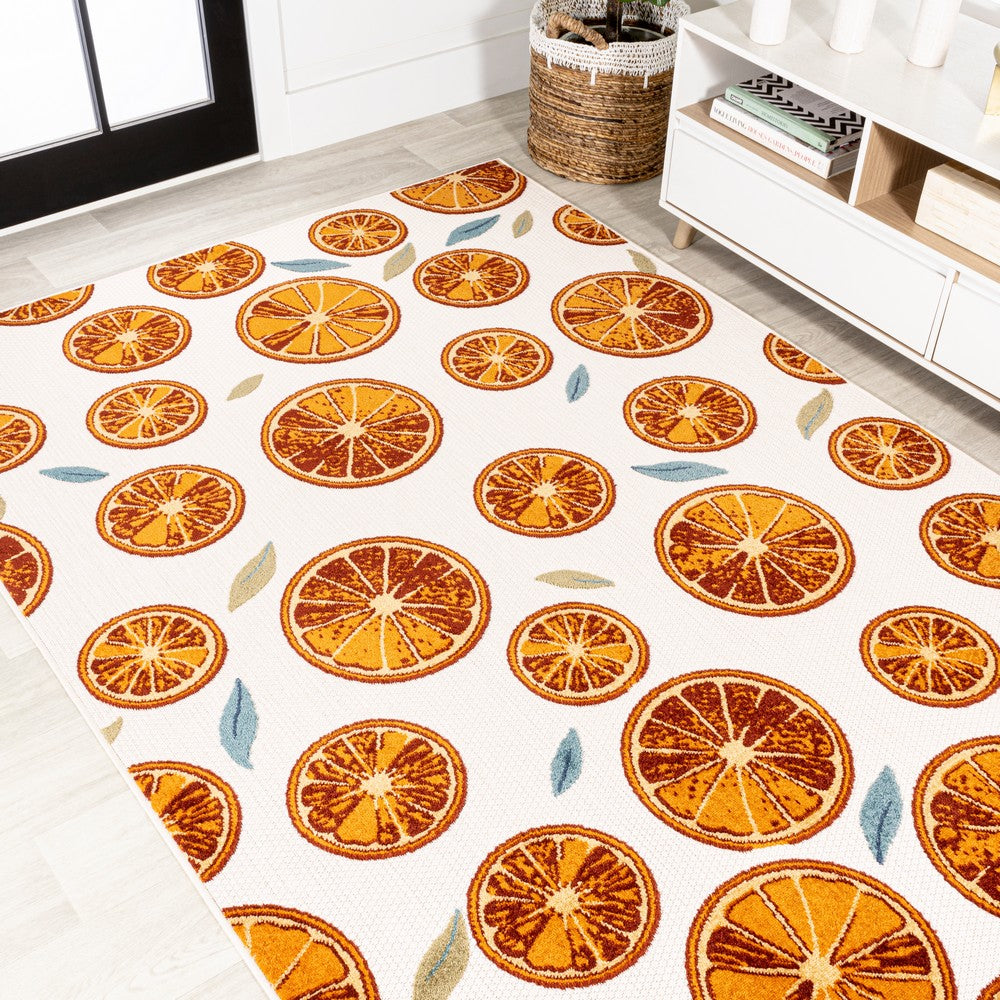 Quinn citrus Slice High-low Indoor/outdoor Area Rug