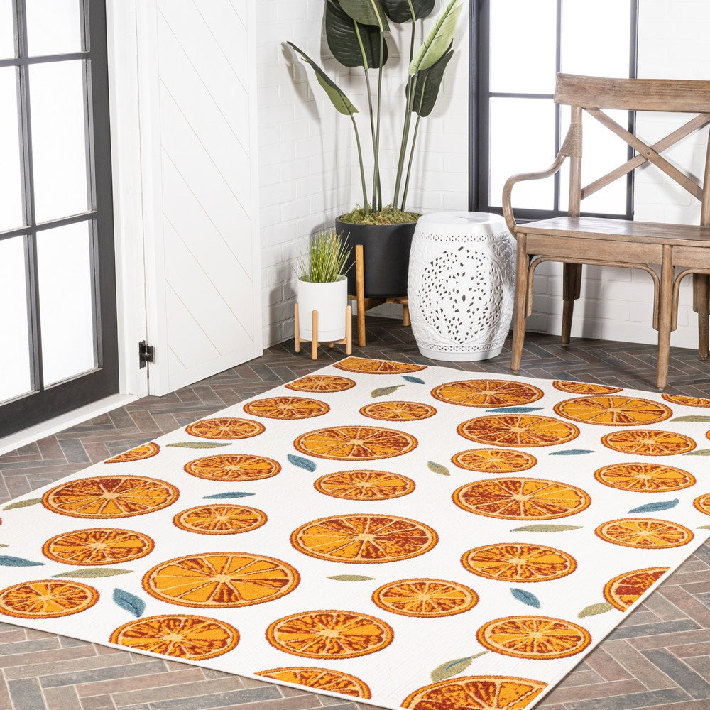 Quinn citrus Slice High-low Indoor/outdoor Area Rug