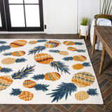 Massey bold Pineapple High-low Indoor/outdoor Area Rug