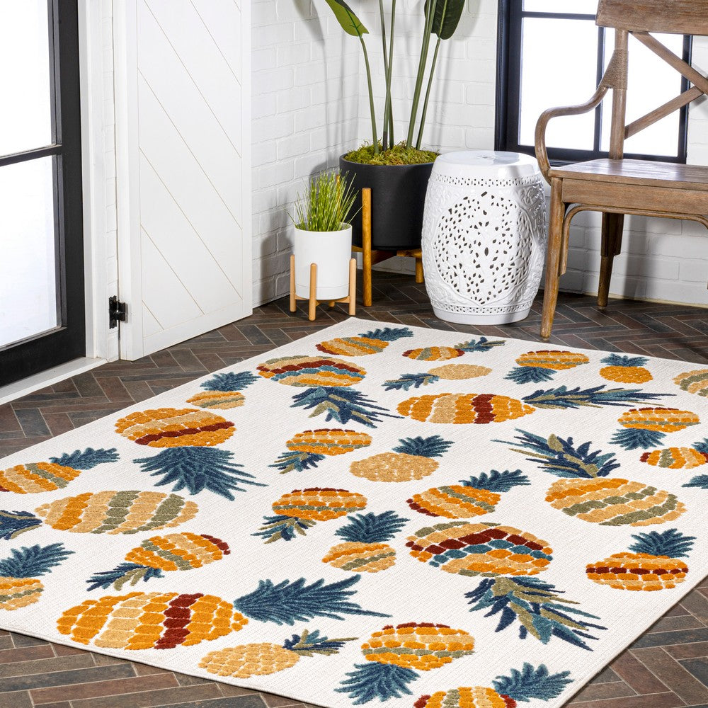 Massey bold Pineapple High-low Indoor/outdoor Area Rug