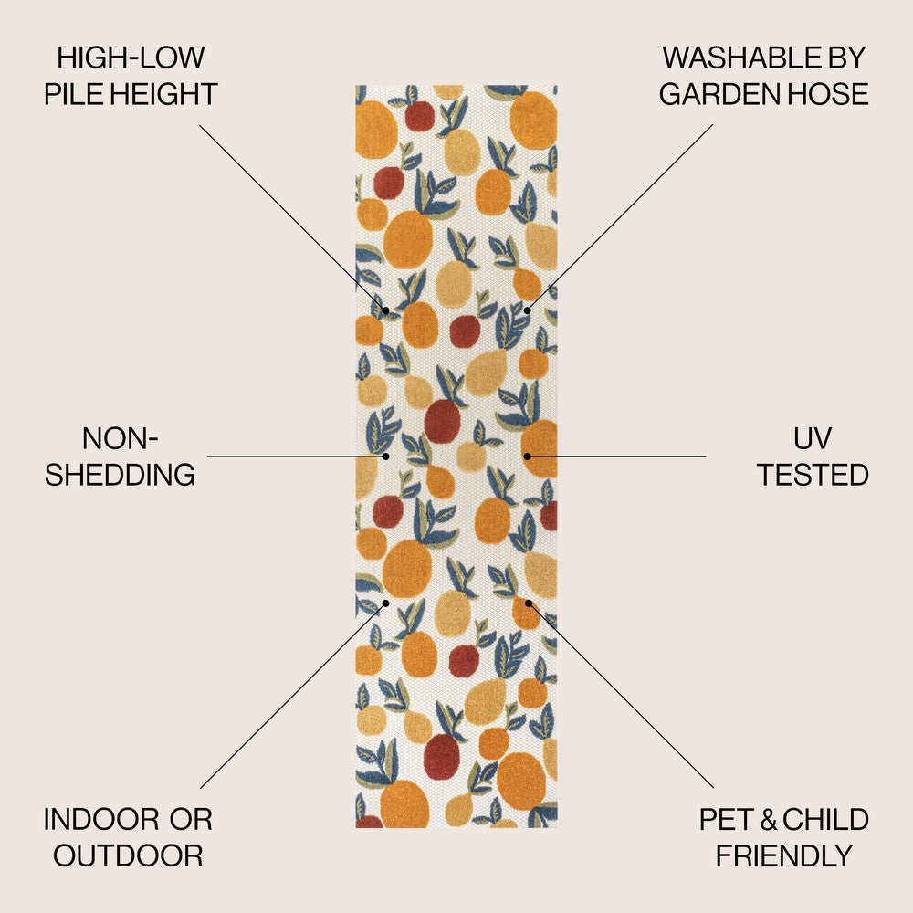 Audrey bold Lemon High-low Indoor/outdoor Area Rug