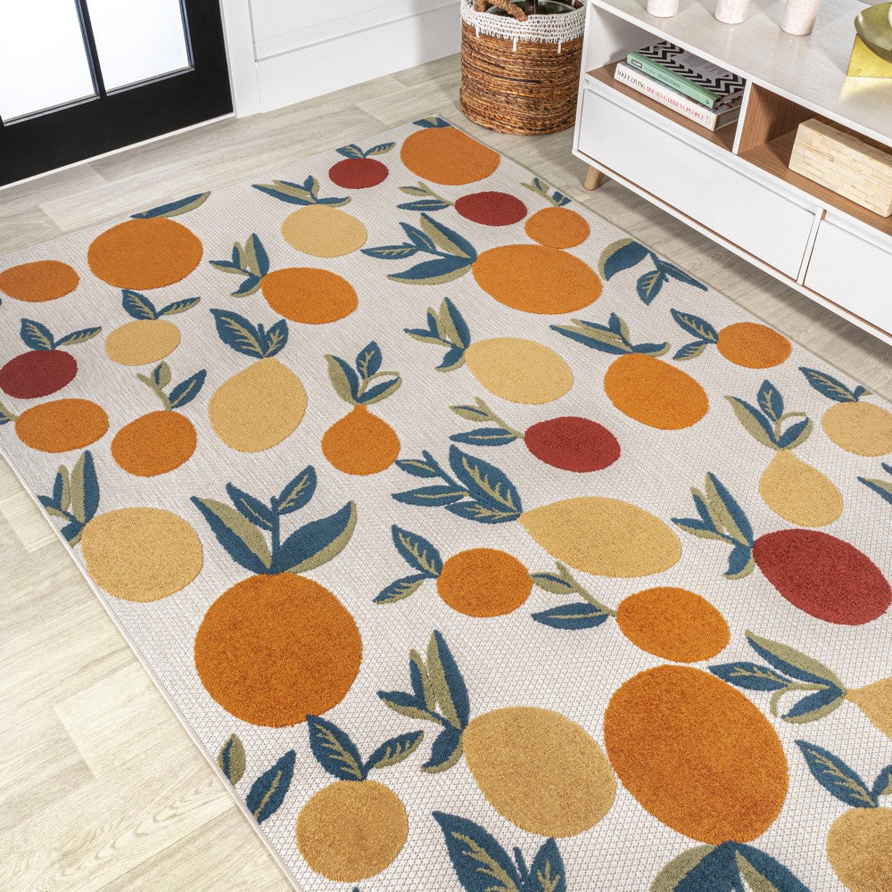 Audrey bold Lemon High-low Indoor/outdoor Area Rug