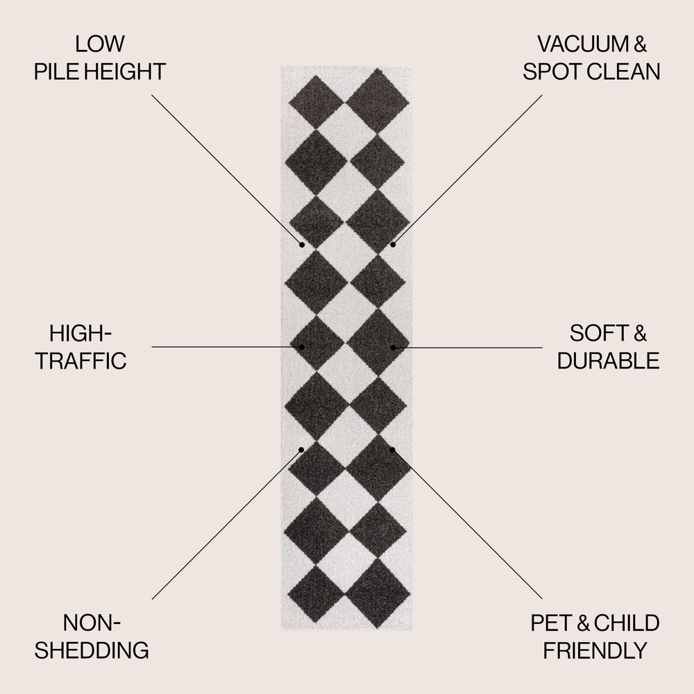 Daxaa Classic Geometric Diamond Pattern Area Rug