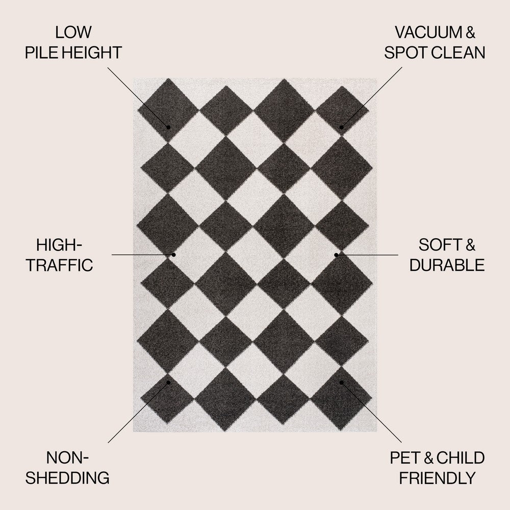 Daxaa Classic Geometric Diamond Pattern Area Rug