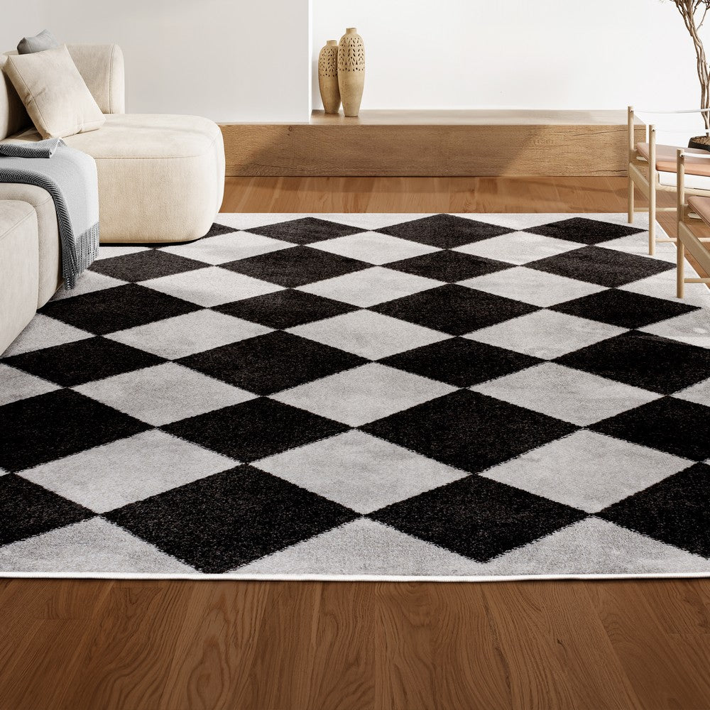 Daxaa Classic Geometric Diamond Pattern Area Rug