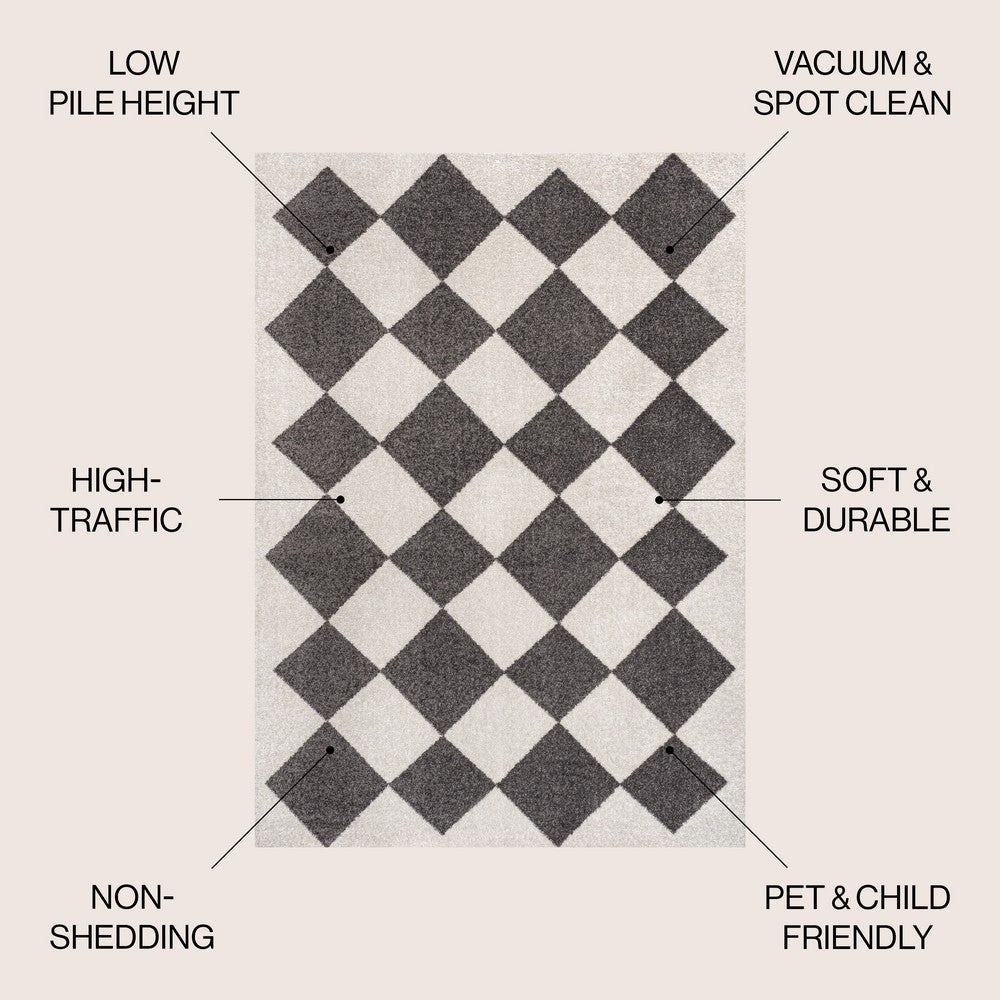 Daxaa Classic Geometric Diamond Pattern Area Rug
