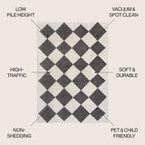Daxaa Classic Geometric Diamond Pattern Area Rug